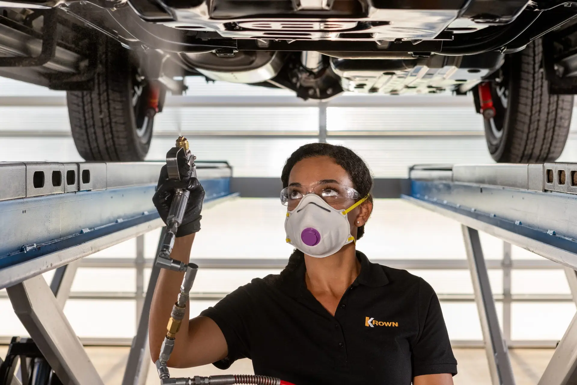 Krown certified technician applying rust protection